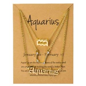 3Pcs/Zodiac Gold Necklace Set/Constellation